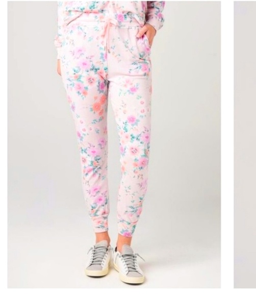 SUNDRY by Anthropologie floral pleated sweatshirt + floral pocket Jogger size 2 - Picture 4 of 16